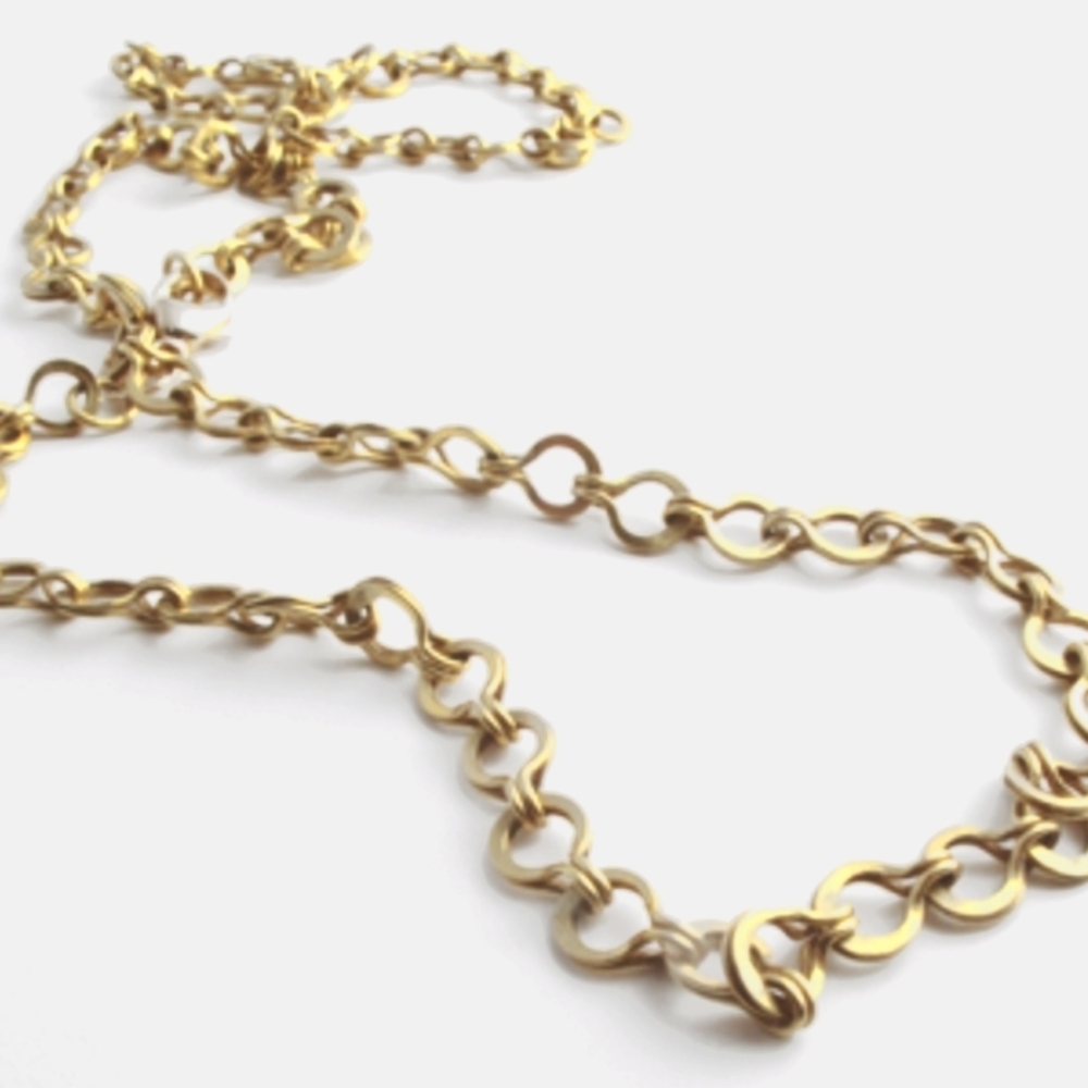 Oversized Conversion Chain/Link Necklace Gold Tone Cable 17½"